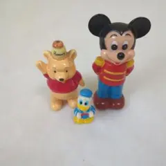 ディズニー ミッキー プーさん ドナルド フィギュア3点