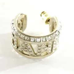 CHANEL シャネル ラインストーン ロゴ フープピアス 片耳 B24C