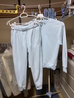 ナイキ　上M下L スウェット　セットアップ　水色　人気色