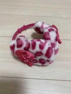ディズニー　ミニー　ヒョウ柄　耳当て