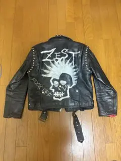 80s 90s ダブル ライダースジャケット 鋲ジャン スタッズ