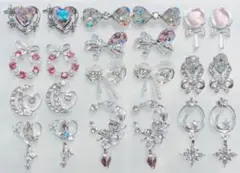 ネイルパーツ22点セット　まとめ売り　お月様　リボン　ハート　魔法ステッキ