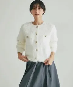 NOSTALGIA ノスタルジア ウール混 アルパカ タッチ カーディガン