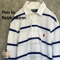【状態◯】ポロ ラルフローレン ボーダー 長袖 ラガーシャツ 古着 メンズ