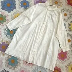 サマンサモスモス　ホワイト　オーバーサイズシャツ レース襟