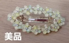 【美品】ヘアアクセサリー フラワーバレッタ 花 キラキラ 結婚式