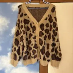 ヒョウ柄カーディガン ベージュ