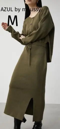 【AZUL by moussy】　ニットワンピース　ロングワンピース