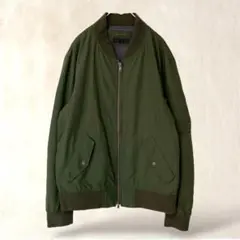 ユニクロ　ブルゾン　MA-1　グリーン系　メンズM相当　カジュアル　ヴィンテージのサムネイル