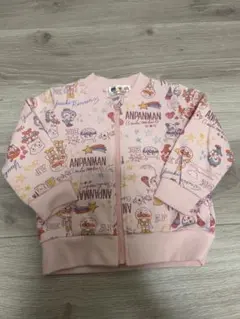 アンパンマン ピンク ジップアップパーカー フード無 90cm