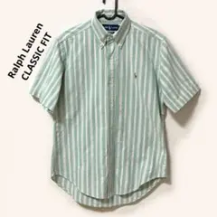 ラルフローレン ストライプ 半袖シャツ CLASSIC FIT M