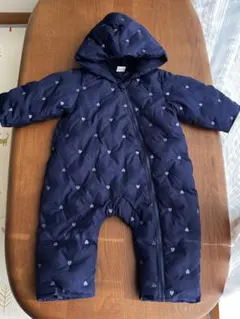 【美品】プティマイン ダウンジャンプスーツ80センチ