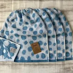 おりこうタオル おりこうエプロン ドット ゴム紐タイプ 二重 4枚セット