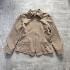 ベージュ ジップアップジャケット 9R（M相当）ポリエステル100%