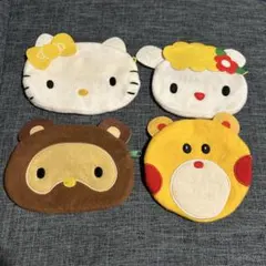 ハローキティなかよし！ふわふわフェイスポーチ 4個セット