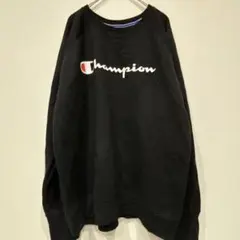 Champion ビッグロゴ 刺繍目玉 前Vガゼット チャンピオン スウェット