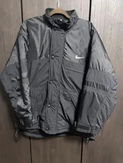 【希少】NIKE ナイキ　90S 中綿　ジャケット　キルティング　M 刺繍　黒