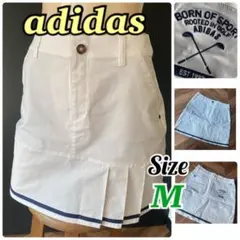 adidas美品✨アディダスレディースゴルフウェアゴルフスカート定番ホワイト