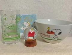 スヌーピー ミニ ドームコレクション　＆　ボウル　＆　グラス　非売品　未使用