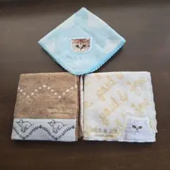 PAUL & JOE 猫デザイン タオルハンカチ 3枚セット