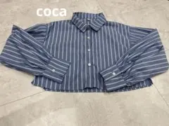 値下げ中　coca ストライプ長袖シャツ Mサイズ