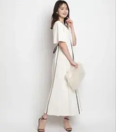 Mystrada 配色パイピングフレアワンピース