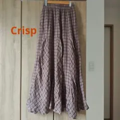 Crisp♡チェック＊ヘムフレアロングスカート＊コットンのサムネイル