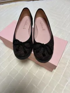 美品！ケイトスペード グリッターパンプス バレエシューズ ブラック
