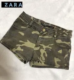 ZARA TRF デニムストレッチショートパンツ カモ柄のサムネイル