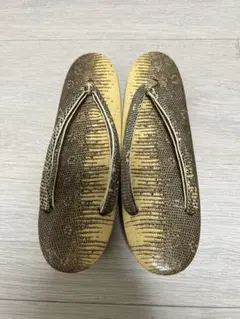 ブラウン/イエロー模様 草履