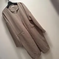 しまむら　ノーカラージャケット　ミドル丈