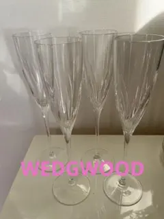 【WEDGWOOD】クリスタルカット シャンパングラス 4個セット