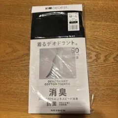 DEOEST 消臭タイツ 綿混 M-L ブラック 90デニール 着るデオドラント