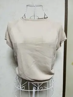 ベージュ 半袖サマーニット Lサイズ 新品タグ付き