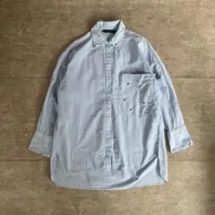 ZARA BASIC パール装飾オーバーサイズシャツ M 水色