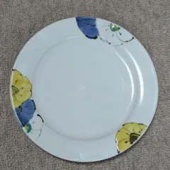 九谷青窯　高原真由美 　色絵呼び花　6.5寸平皿　20ｃｍ