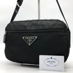 人気✨プラダ ショルダーバッグ カメラバッグ 三角ロゴ ナイロン レザー 黒