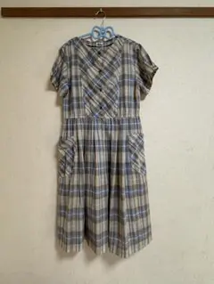 チェック柄半袖ワンピース hanasaki 古着