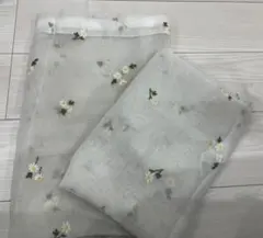 花柄刺繍 レースカーテン 約110x180cm