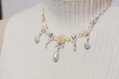 レストローズ フラワー パール ネックレス 上品 お呼ばれ 二次会 フォーマル