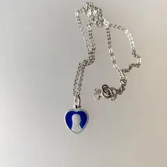 マリア様の青いハートチャームネックレス
