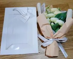 花束 枯れない花 ブーケ オレンジ 白 ギフト お祝い インテリア プレゼント