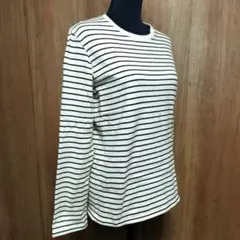 【UNIQLO】ユニクロ　メンズ　ボーダー柄　長袖カットソー　M　綿100％