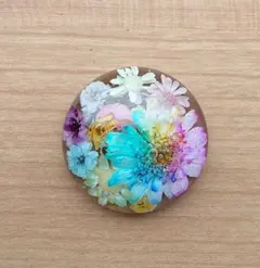 fu-8 ハンドメイド レジン ヘアゴム ブローチ ポニーフック