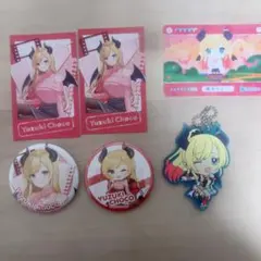 【中古】ホロライブ 癒月ちょこ カード 缶バッジ ラバーマスコット セット