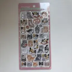 ボンボンドロップシール 和柄 猫