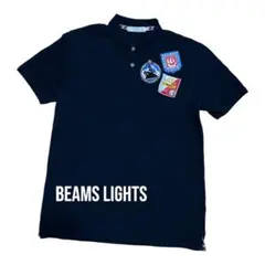 BEAMS LIGHTS ビームスライツ ポロシャツ ワッペン　ネイビー Lのサムネイル