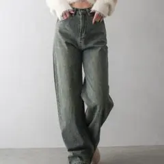 ラインストーン付き ワイドデニムパンツのサムネイル