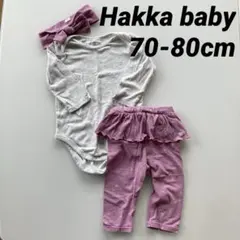 ハッカベビー hakka baby ボディスーツ　スパッツ　ヘアバンド　ピンク