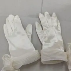 ウェディング用アイボリーサテンロンググローブ